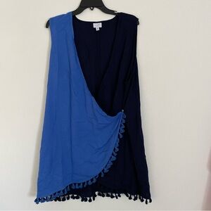 Mudpie Women’s Kim Tassel Cover Up Blue One Size